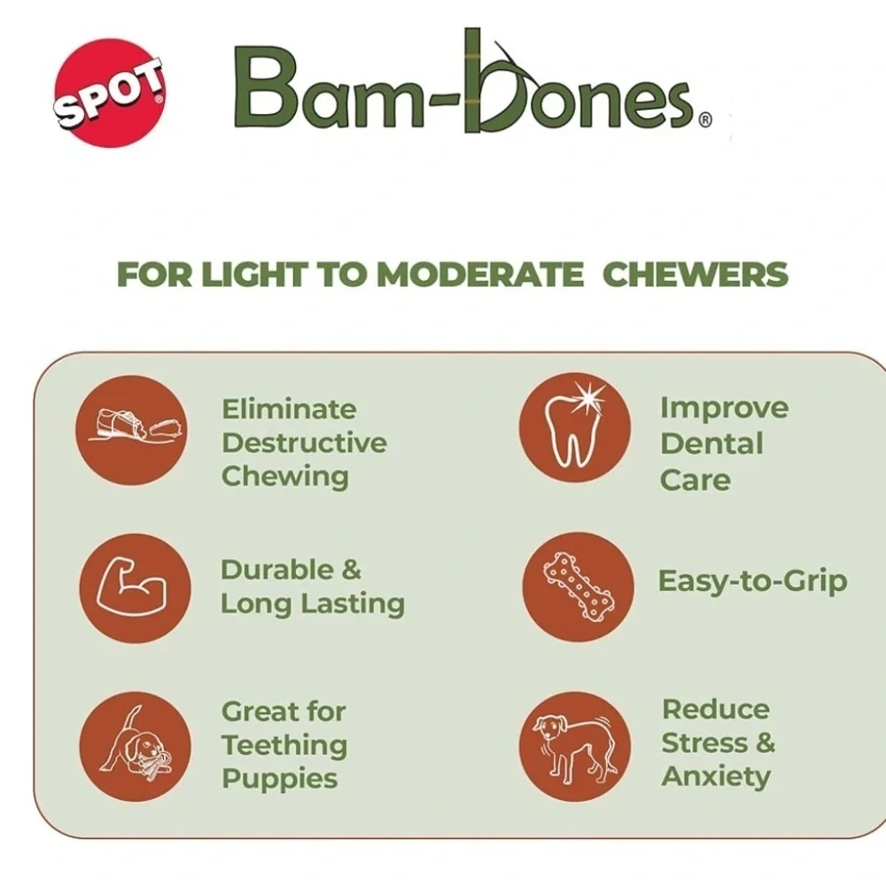 Spot Bam-bones Chicken Flavor Chew Toy for Dogs (Under 30 lbs)- NWT